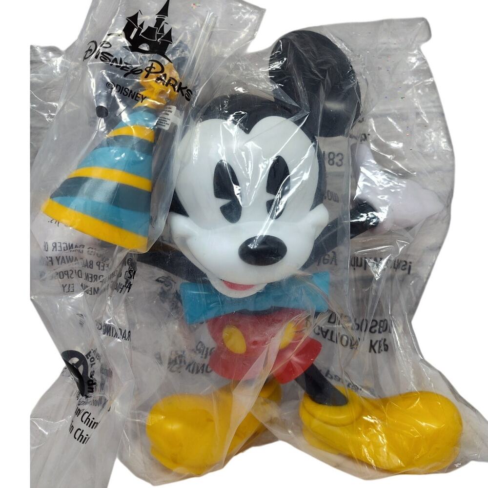 isney Parks Mickey Mouse 90th Birthday Sipper Cup - Party Hat Straw, 11”